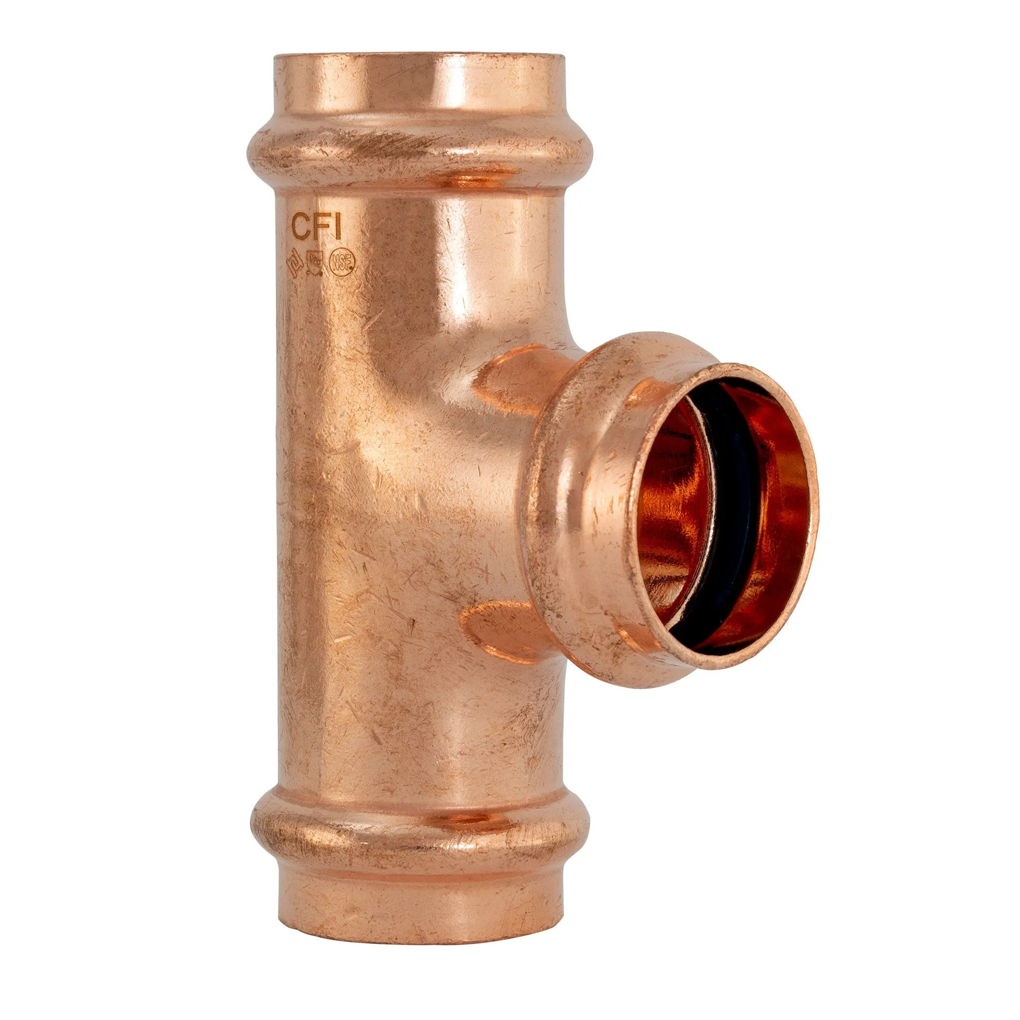 2-1/2" Press Copper Tee Fitting P x P x P Low Lead ProPress Compatible