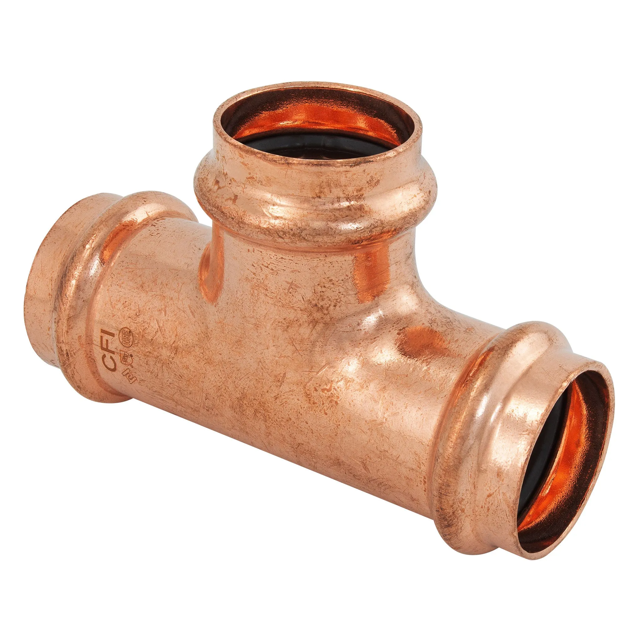 2-1/2" Press Copper Tee Fitting P x P x P Low Lead ProPress Compatible