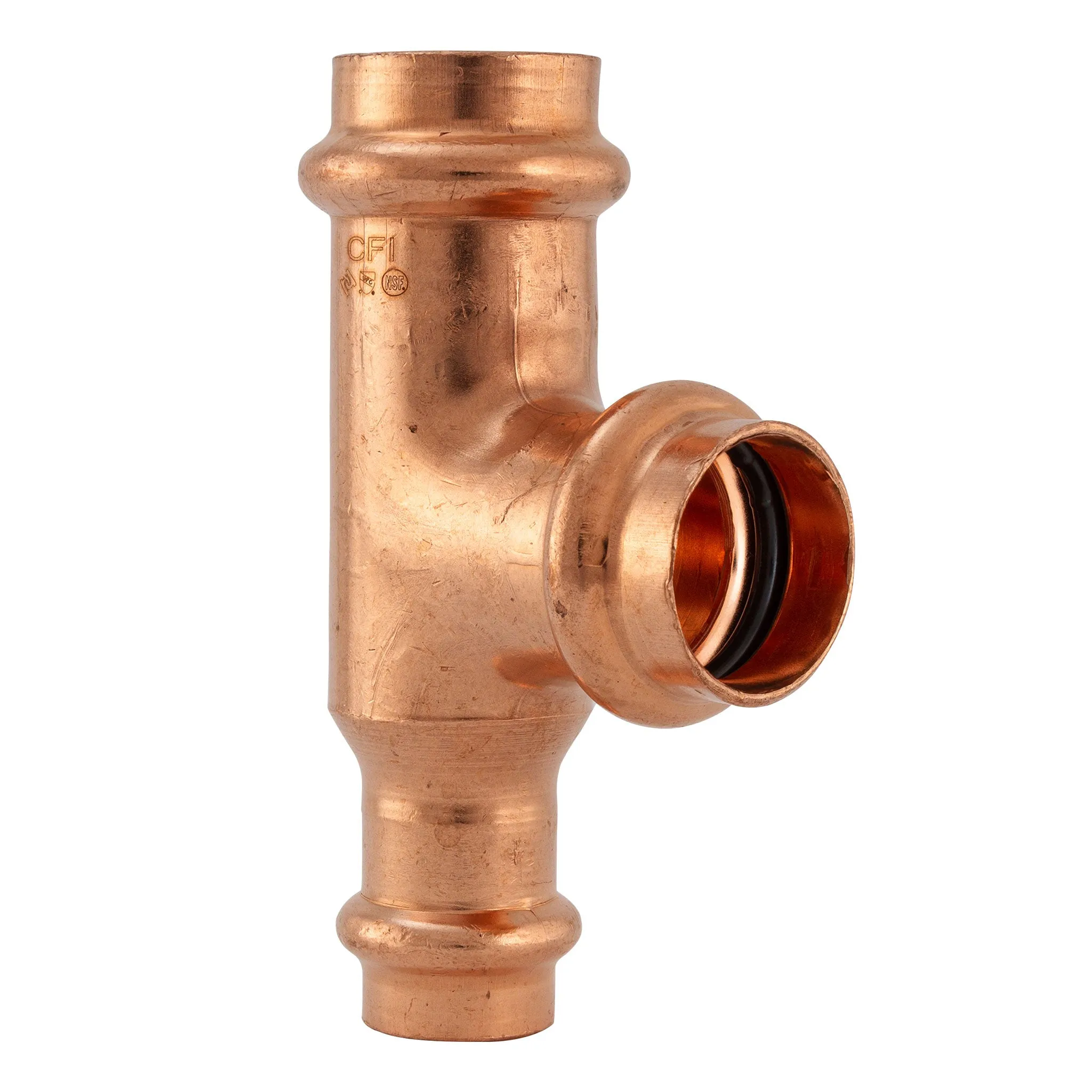 2-1/2" x 1-1/2" x 2-1/2" Press Copper Reducing Tee P x P x P Low Lead ProPress Compatible