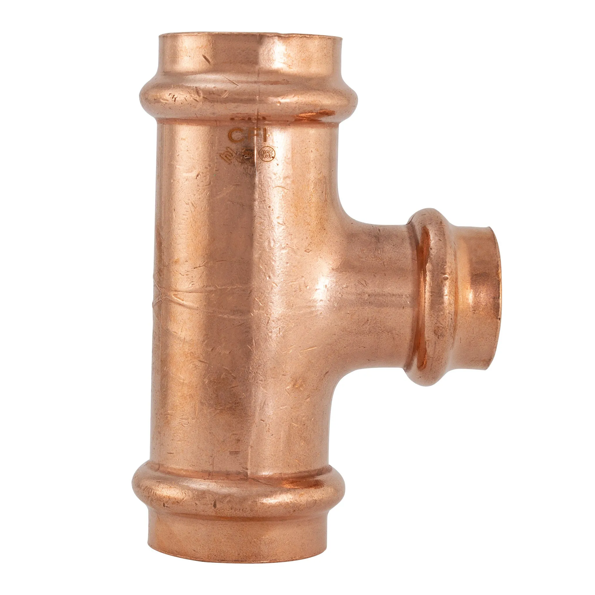 2-1/2" x 2-1/2" x 1-1/2" Press Copper Reducing Tee P x P x P Low Lead ProPress Compatible