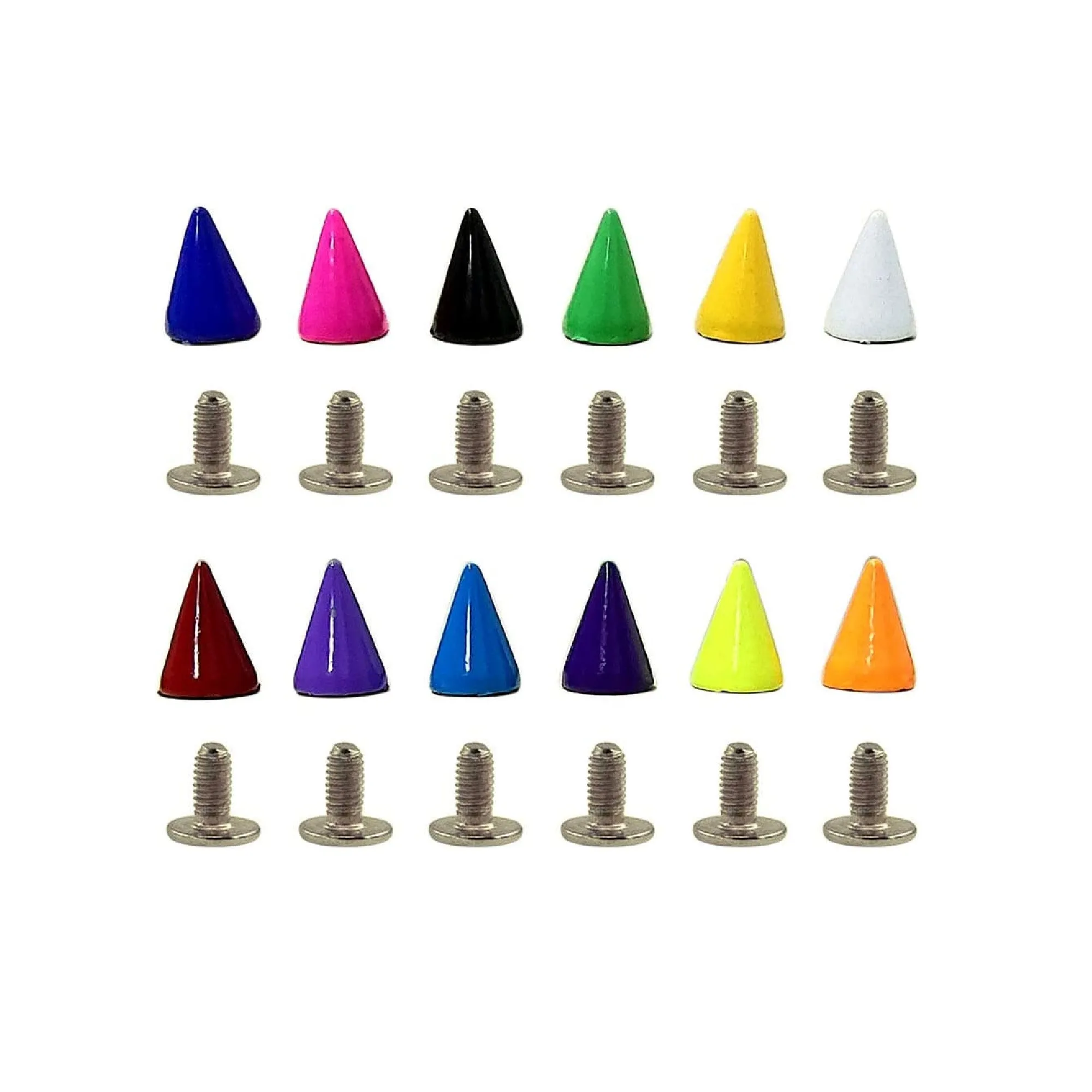 240 Set Colorful Bullet Cone Spikes 10mm Punk Metal Screw Back Rivets for Handbag  Belt Shoes  DIY Leather Craft Findings