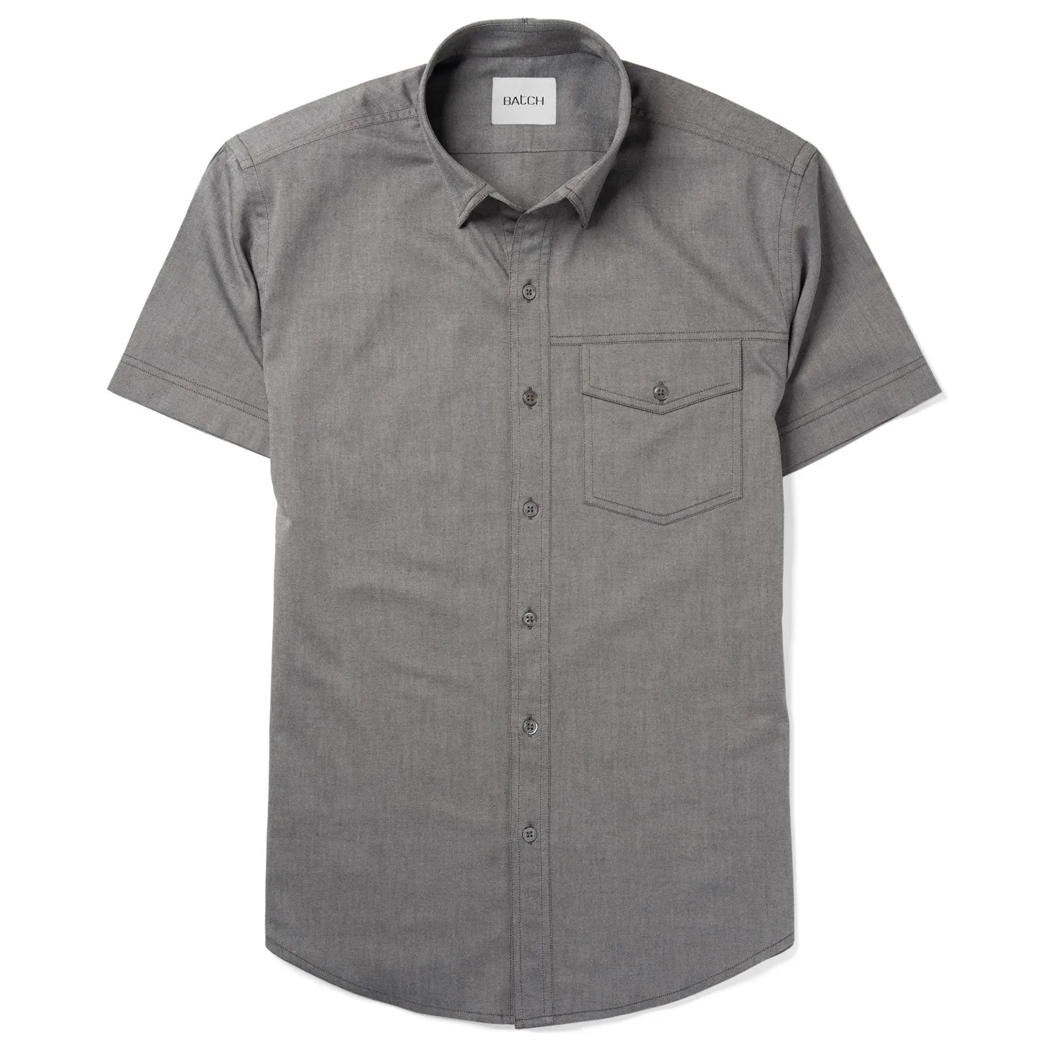 Author Short Sleeve Casual Shirt – Flint Gray Cotton Oxford