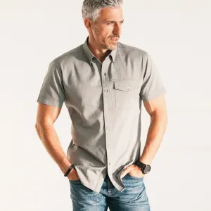 Author Short Sleeve Casual Shirt – Flint Gray Cotton Oxford