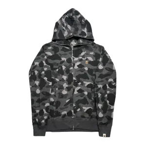 BAPE Color Camo Thermal Full Zip Hooded Sweatshirt Black