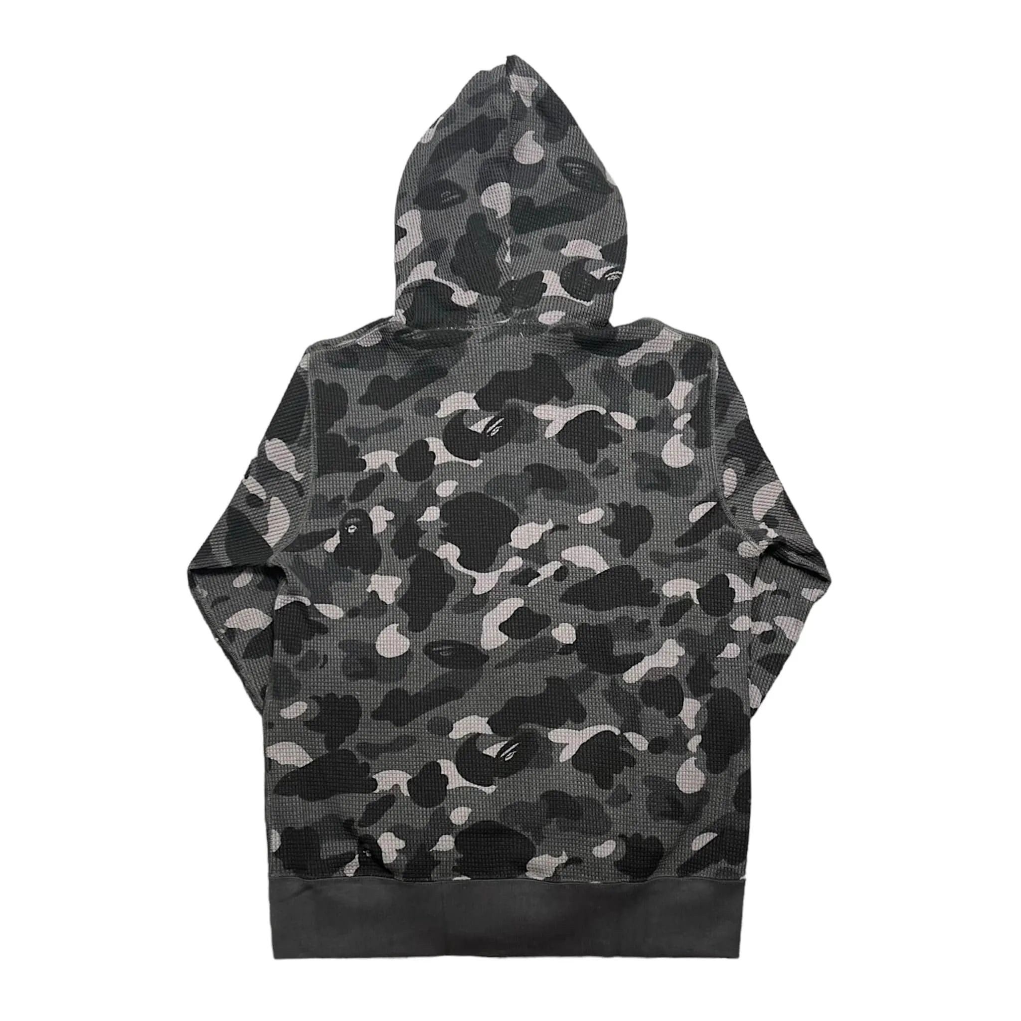 BAPE Color Camo Thermal Full Zip Hooded Sweatshirt Black