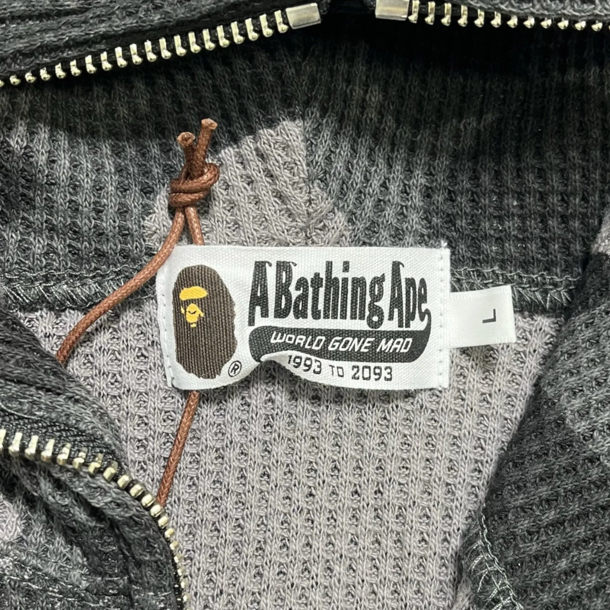 BAPE Color Camo Thermal Full Zip Hooded Sweatshirt Black