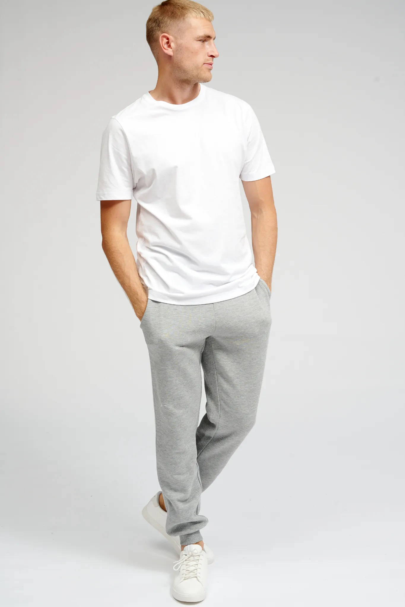 Basic Sweatpants -  Light Grey Melange