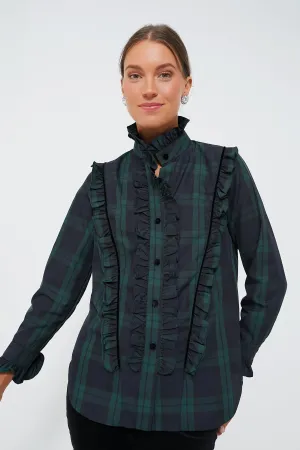 Blackwatch Plaid Ruffle Reagan Button Down