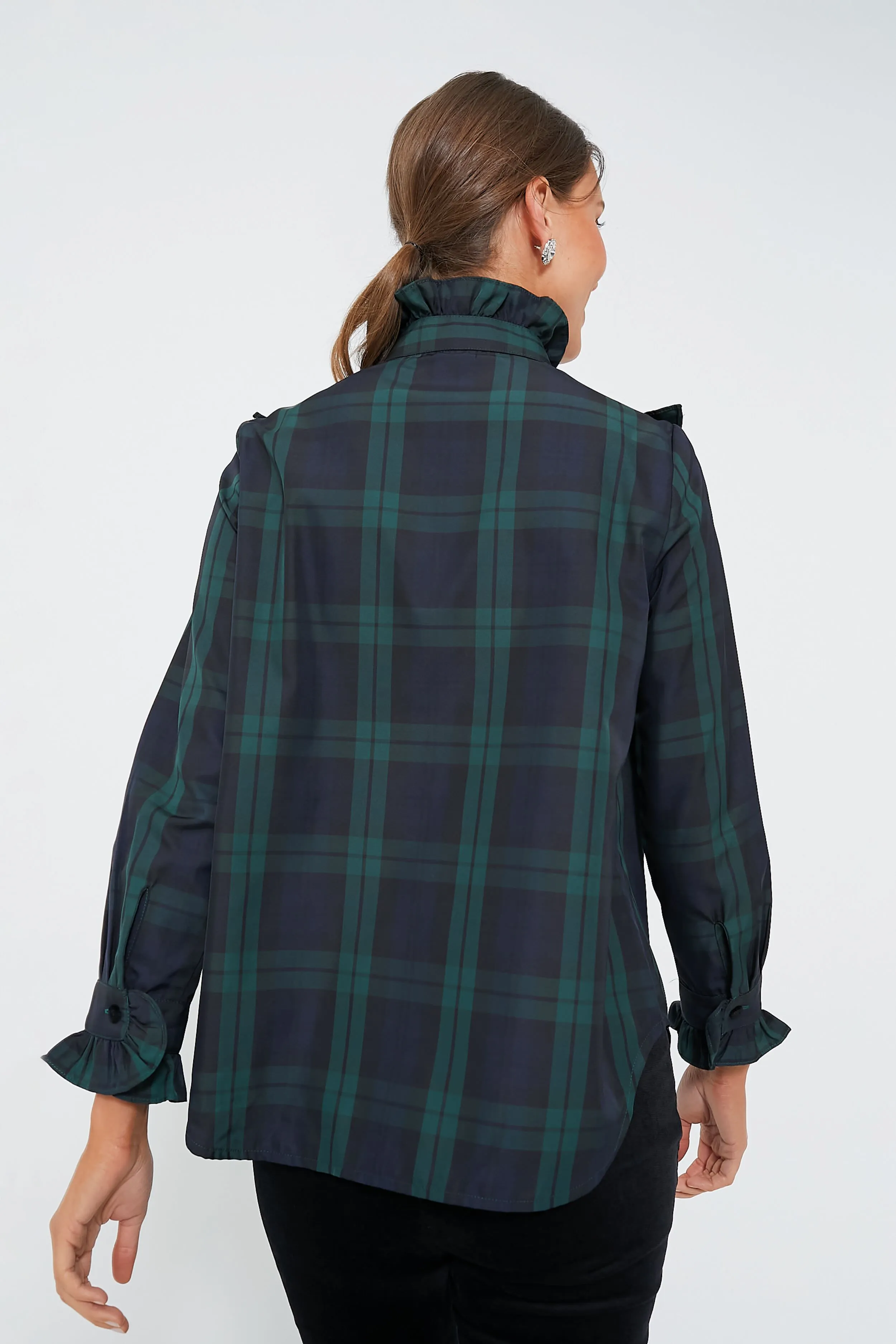 Blackwatch Plaid Ruffle Reagan Button Down