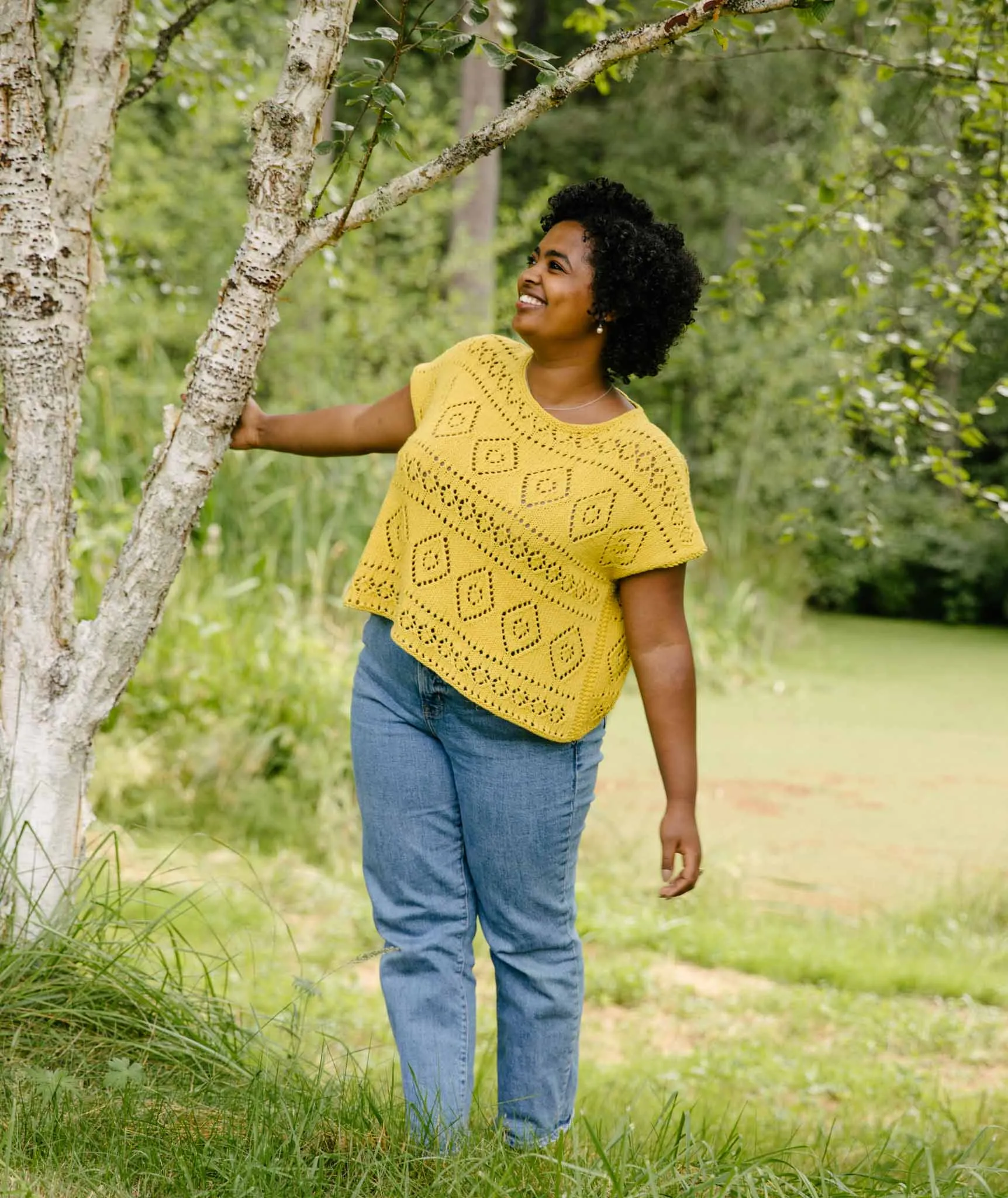 Boxy Lace Tee Using Rowan Creative Linen