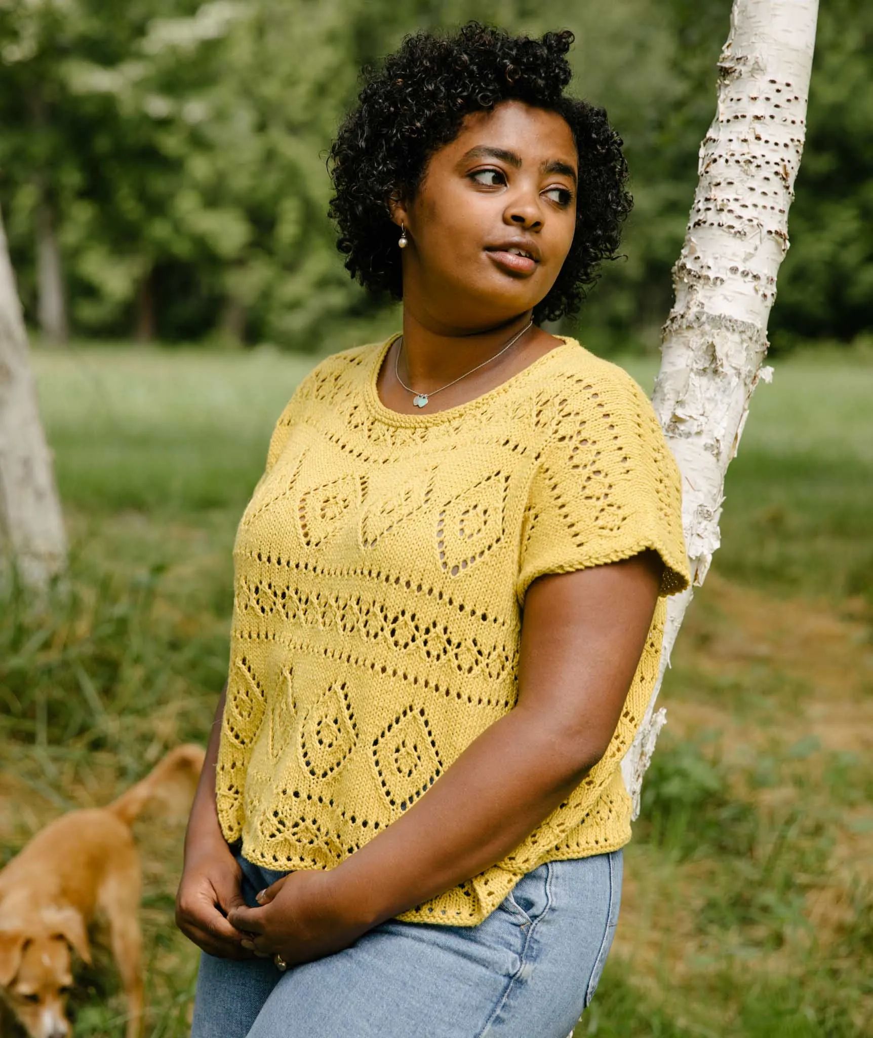 Boxy Lace Tee Using Rowan Creative Linen