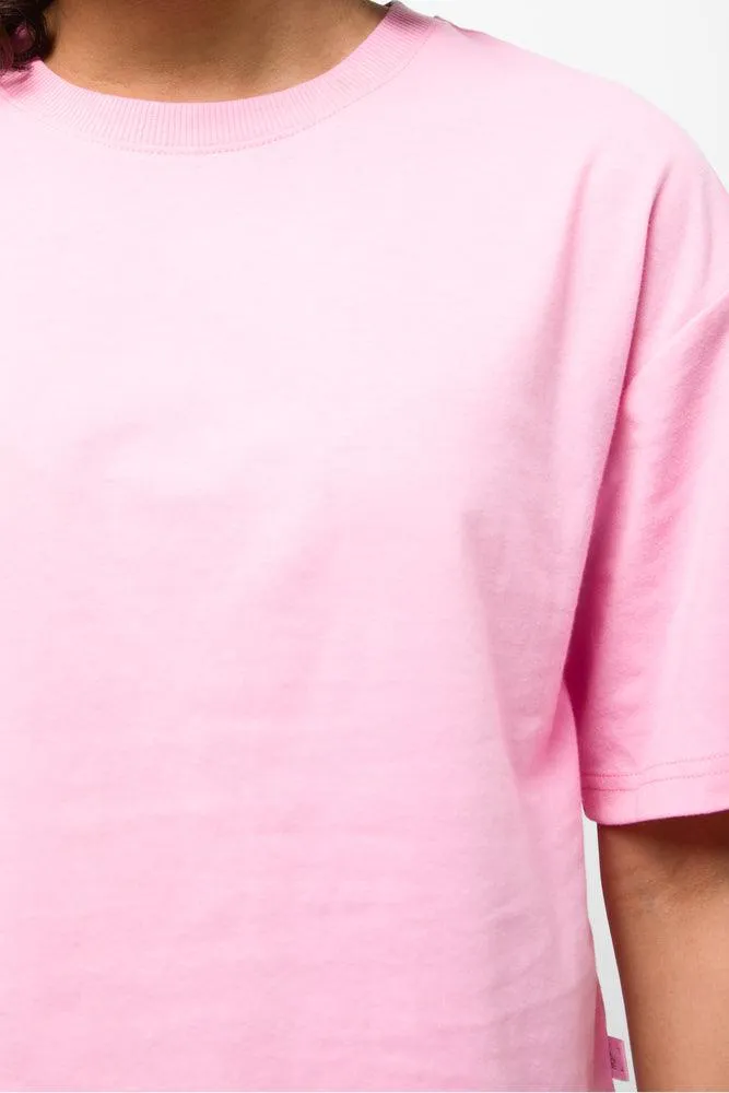 Boxy Short Sleeve T-Shirt Pink