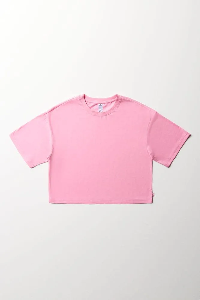 Boxy Short Sleeve T-Shirt Pink