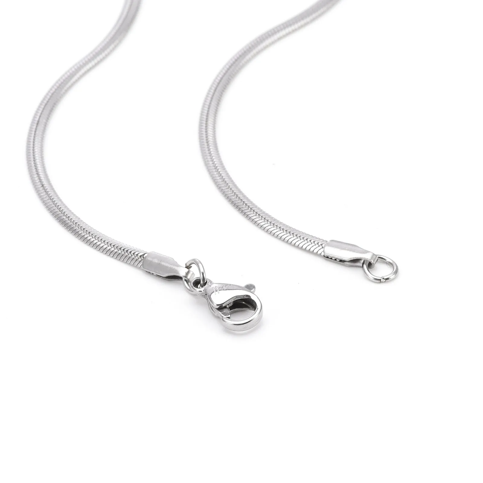 C002W B.Tiff 2mm Herringbone Stainless Steel Chain Necklace