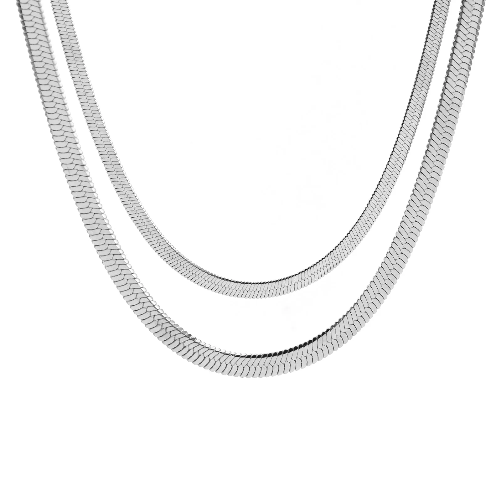 C006W B.Tiff 6mm Herringbone Chain Necklace