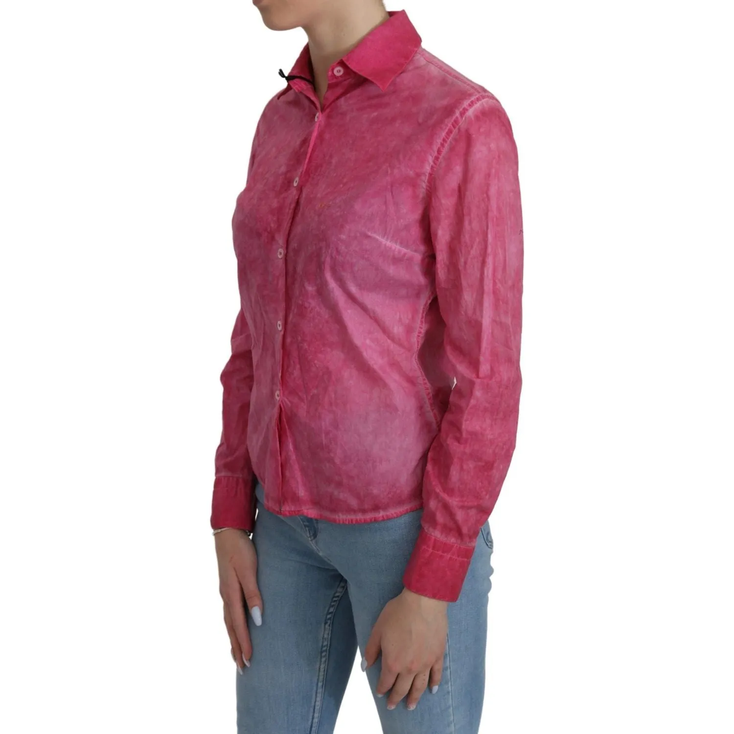 Chic Pink Cotton Polo Blouse by Ermanno Scervino