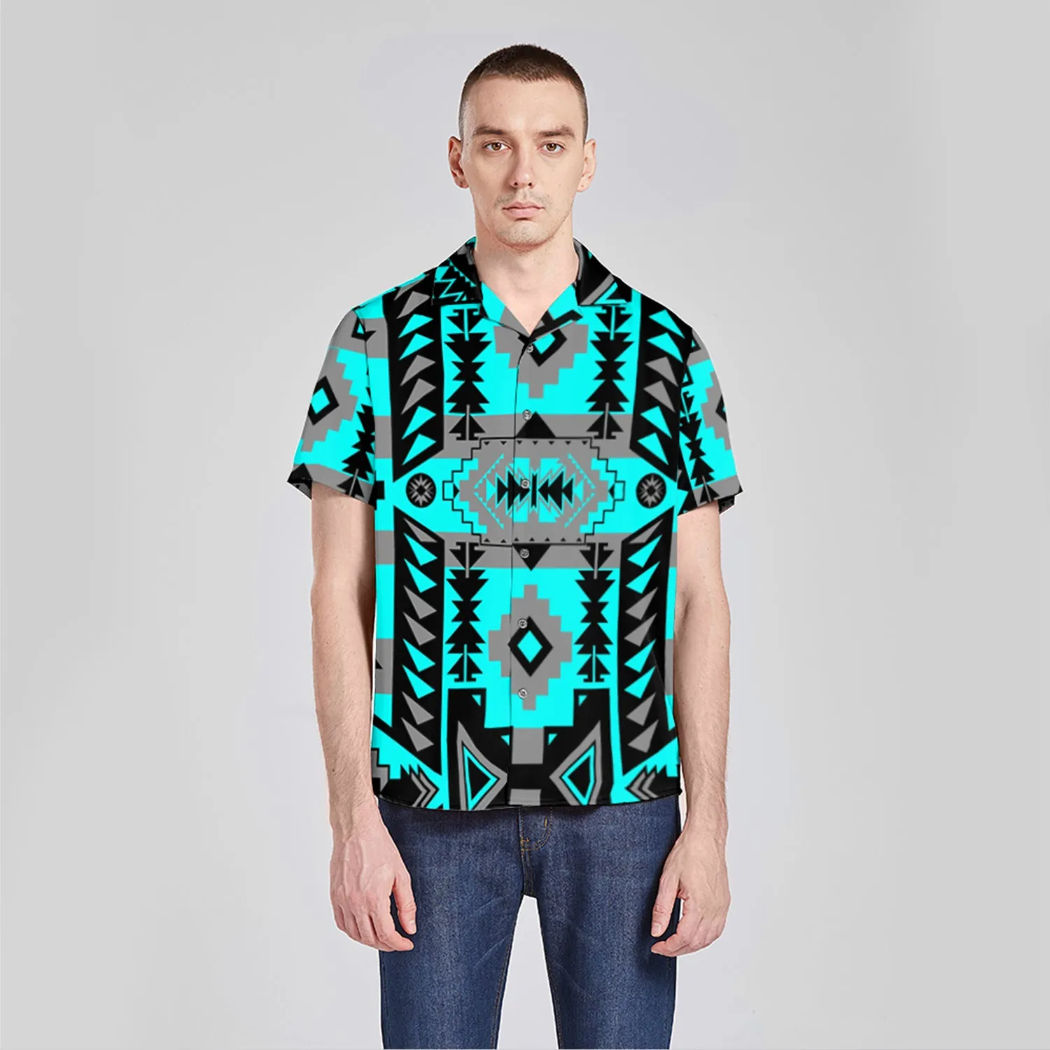 Chiefs Mountain Sky Button Up Silk Shirt