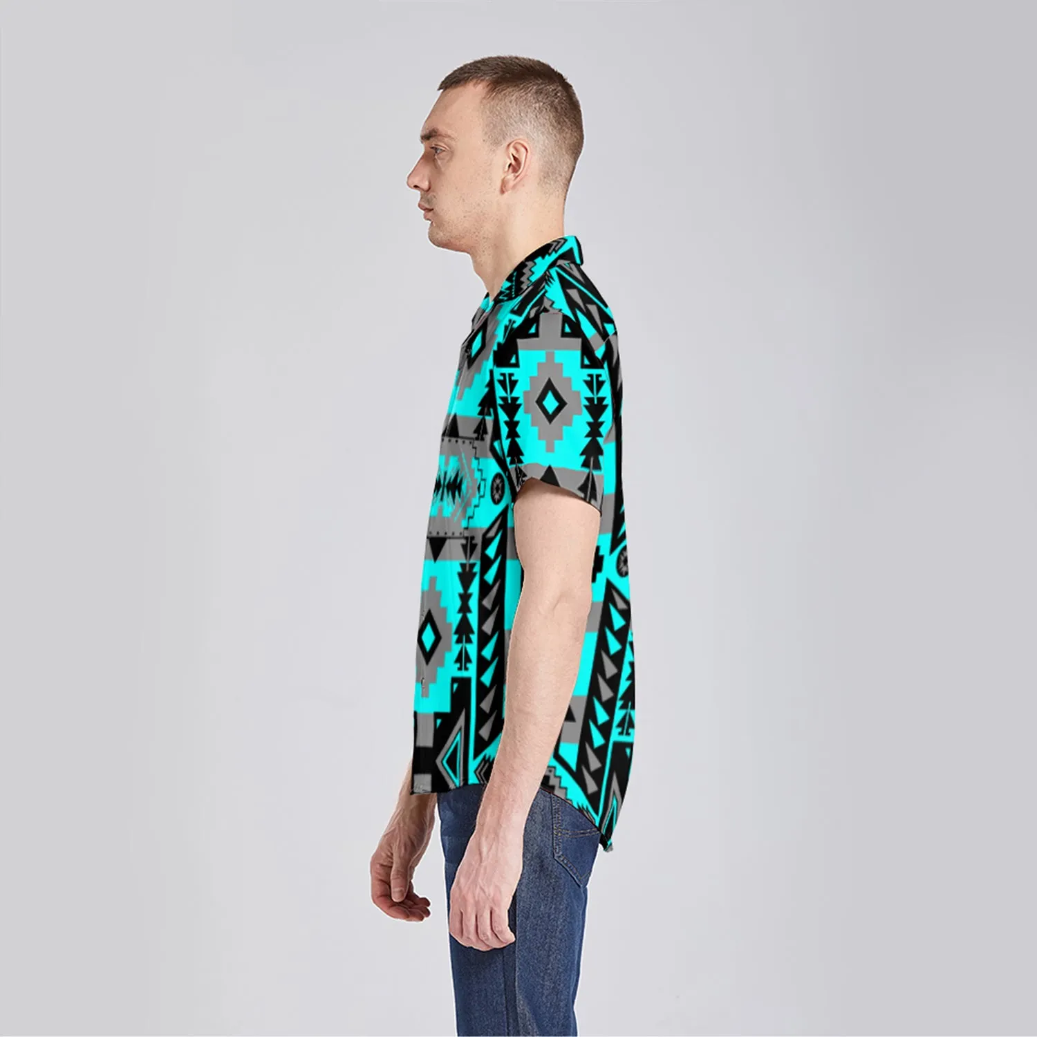 Chiefs Mountain Sky Button Up Silk Shirt