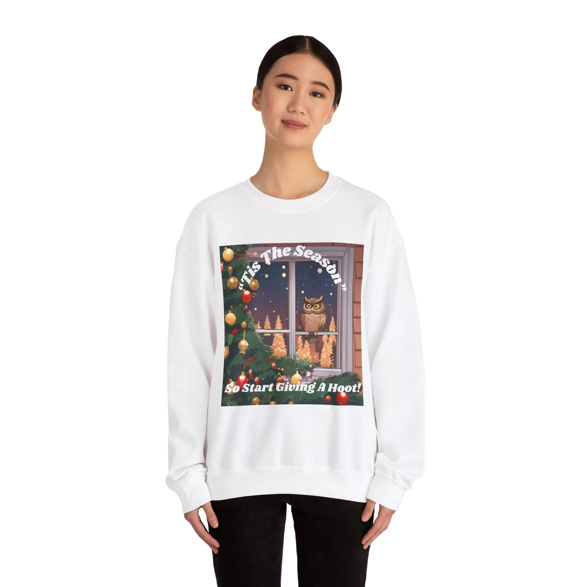 Christmas Owl Sweatshirt – 'Tis the Season to Give A Hoot!