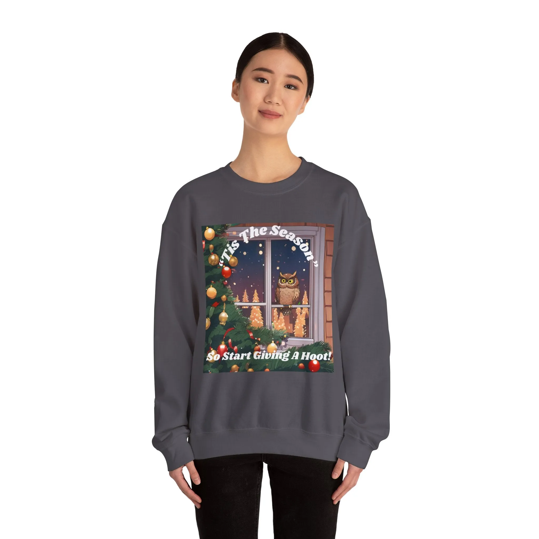 Christmas Owl Sweatshirt – 'Tis the Season to Give A Hoot!