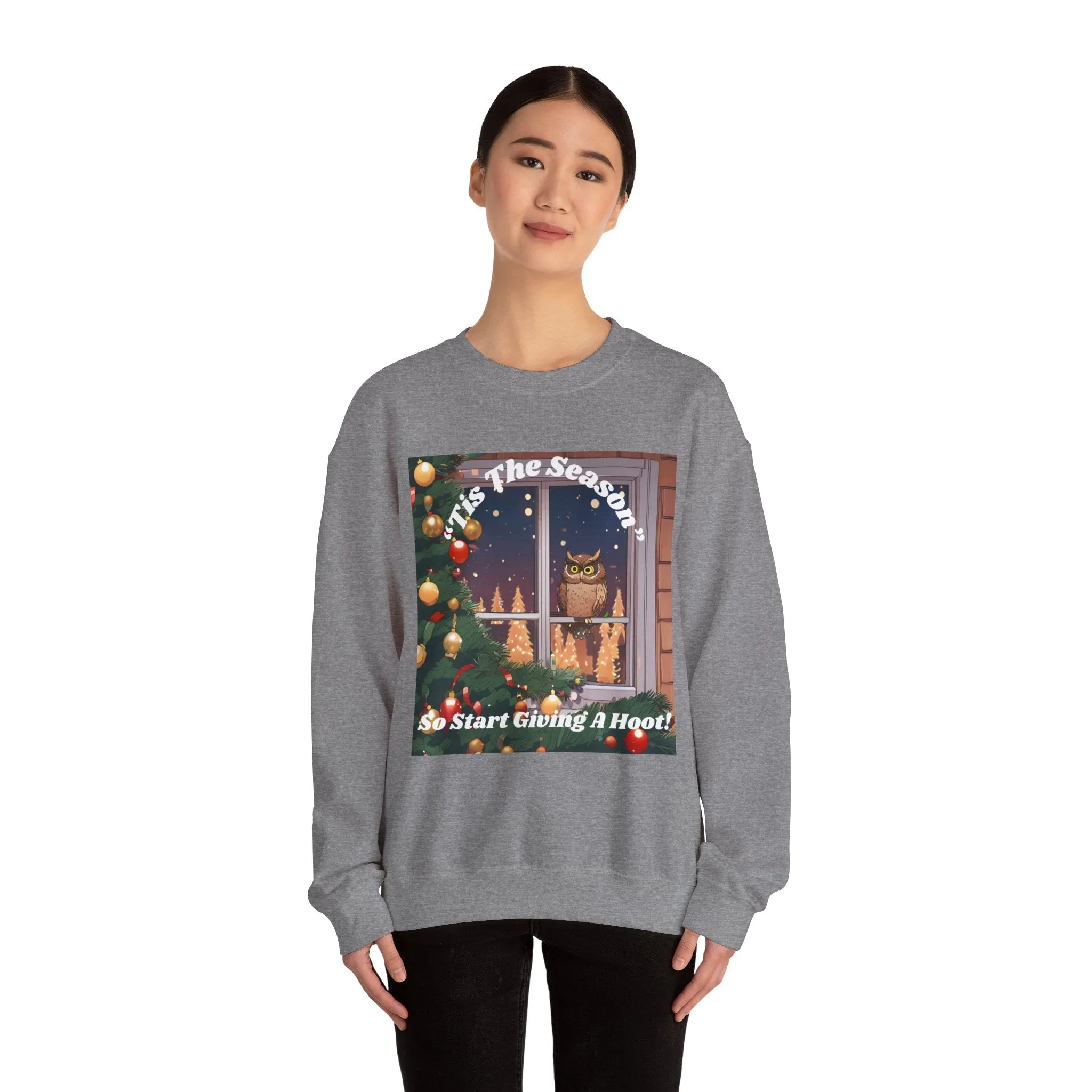 Christmas Owl Sweatshirt – 'Tis the Season to Give A Hoot!