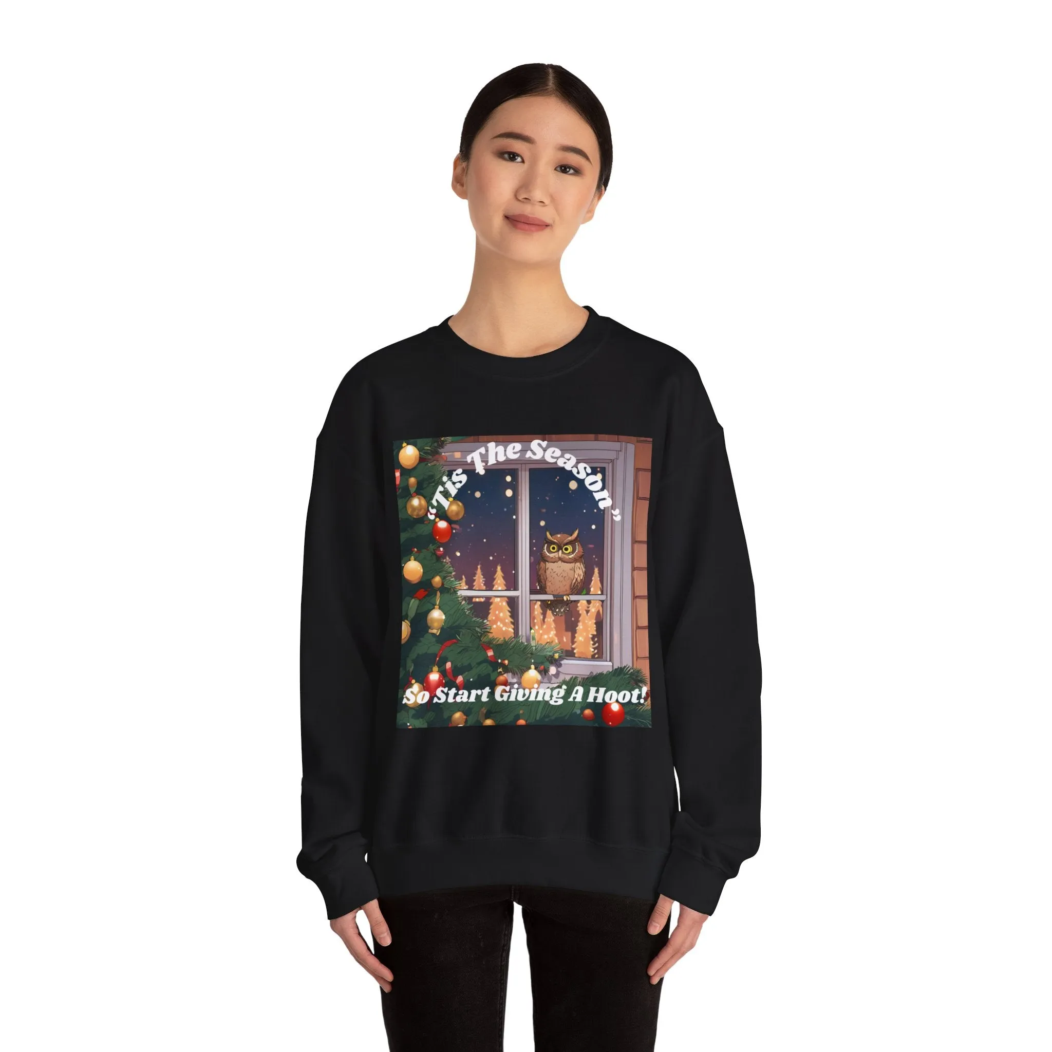 Christmas Owl Sweatshirt – 'Tis the Season to Give A Hoot!