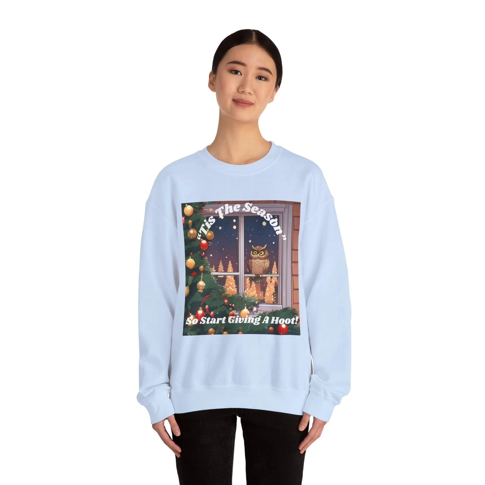 Christmas Owl Sweatshirt – 'Tis the Season to Give A Hoot!