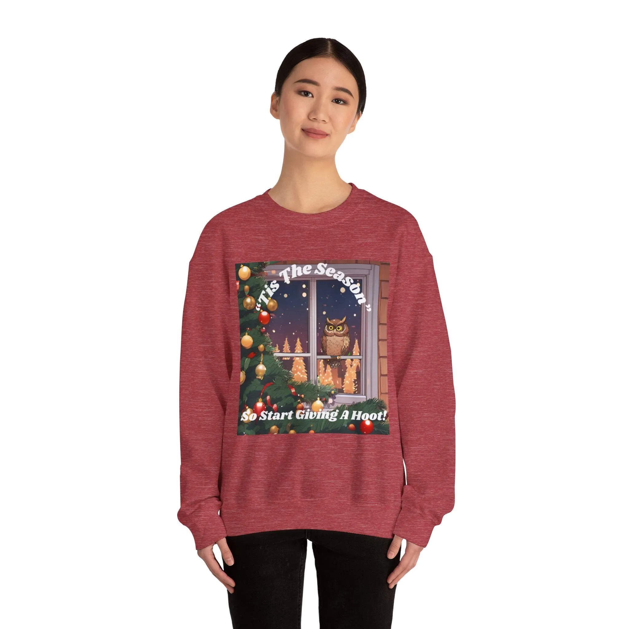 Christmas Owl Sweatshirt – 'Tis the Season to Give A Hoot!