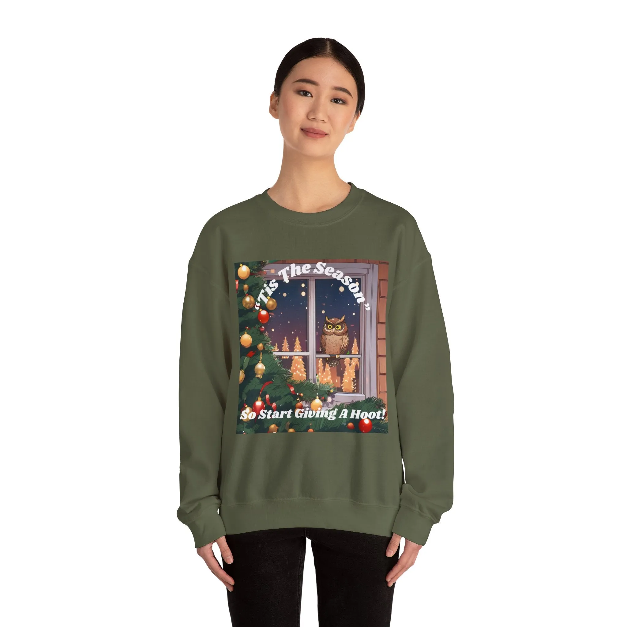 Christmas Owl Sweatshirt – 'Tis the Season to Give A Hoot!