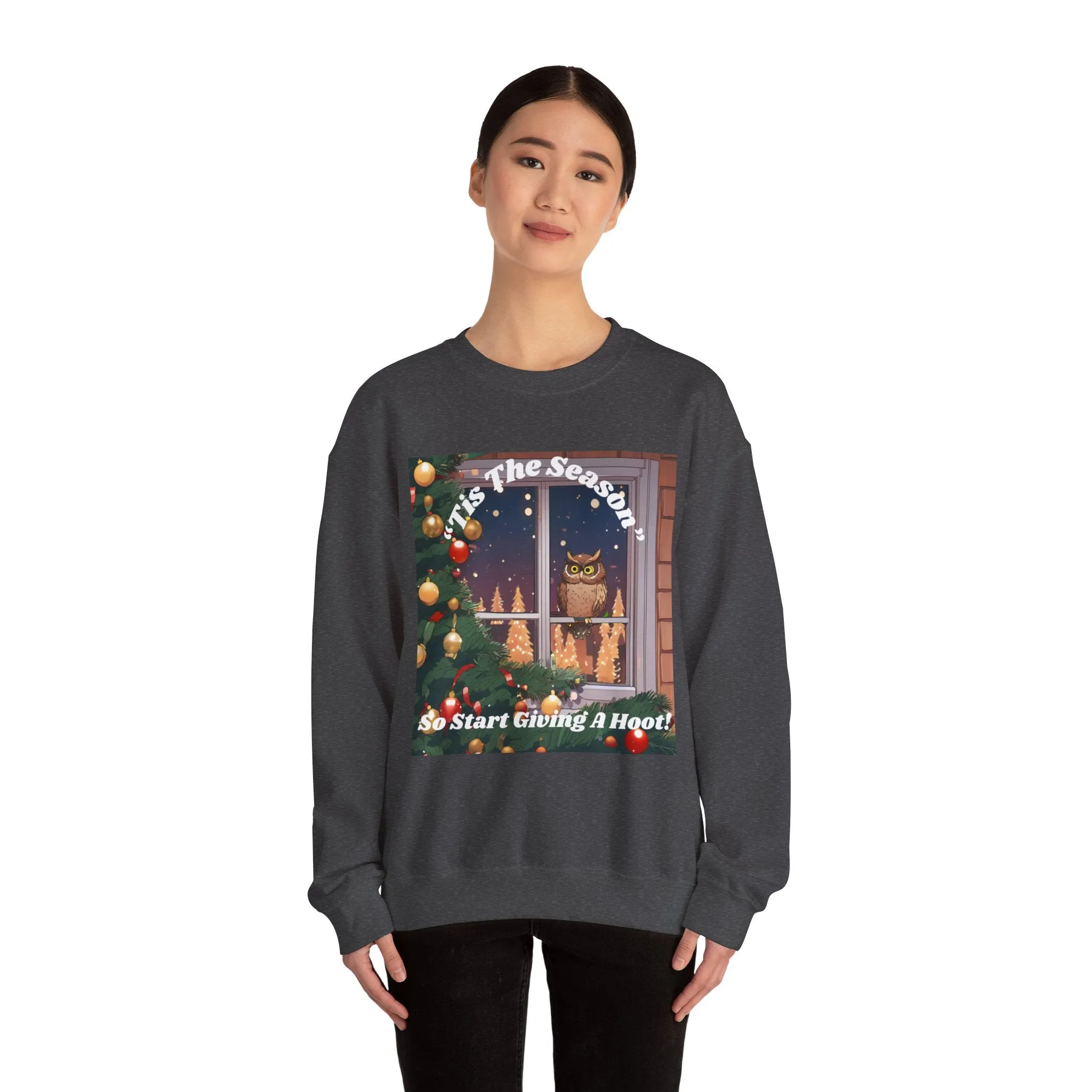 Christmas Owl Sweatshirt – 'Tis the Season to Give A Hoot!