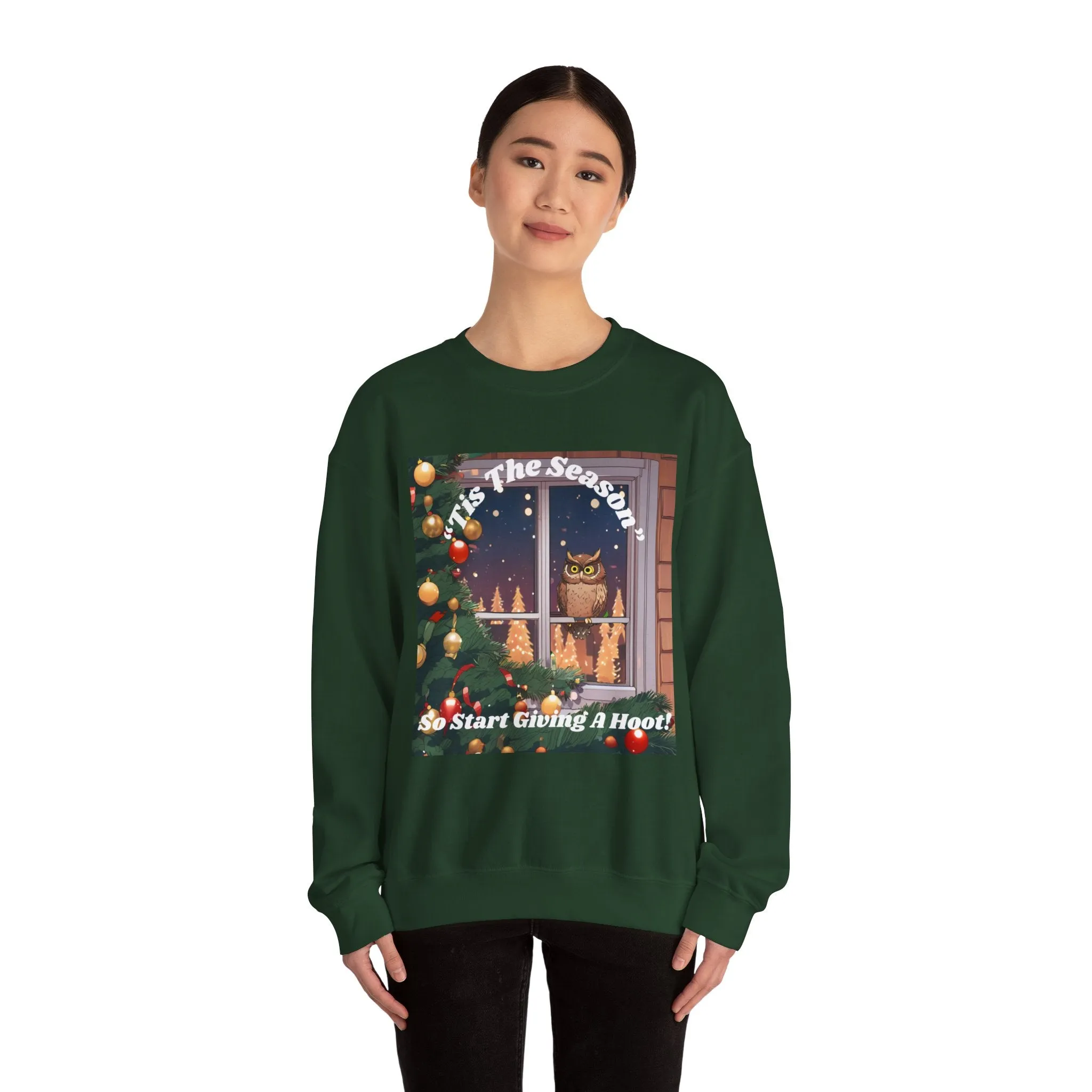 Christmas Owl Sweatshirt – 'Tis the Season to Give A Hoot!