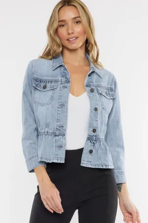 Classic Fit Peplum Denim Jacket (Kan Can)