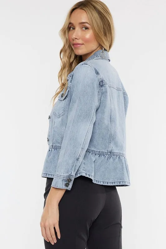 Classic Fit Peplum Denim Jacket (Kan Can)