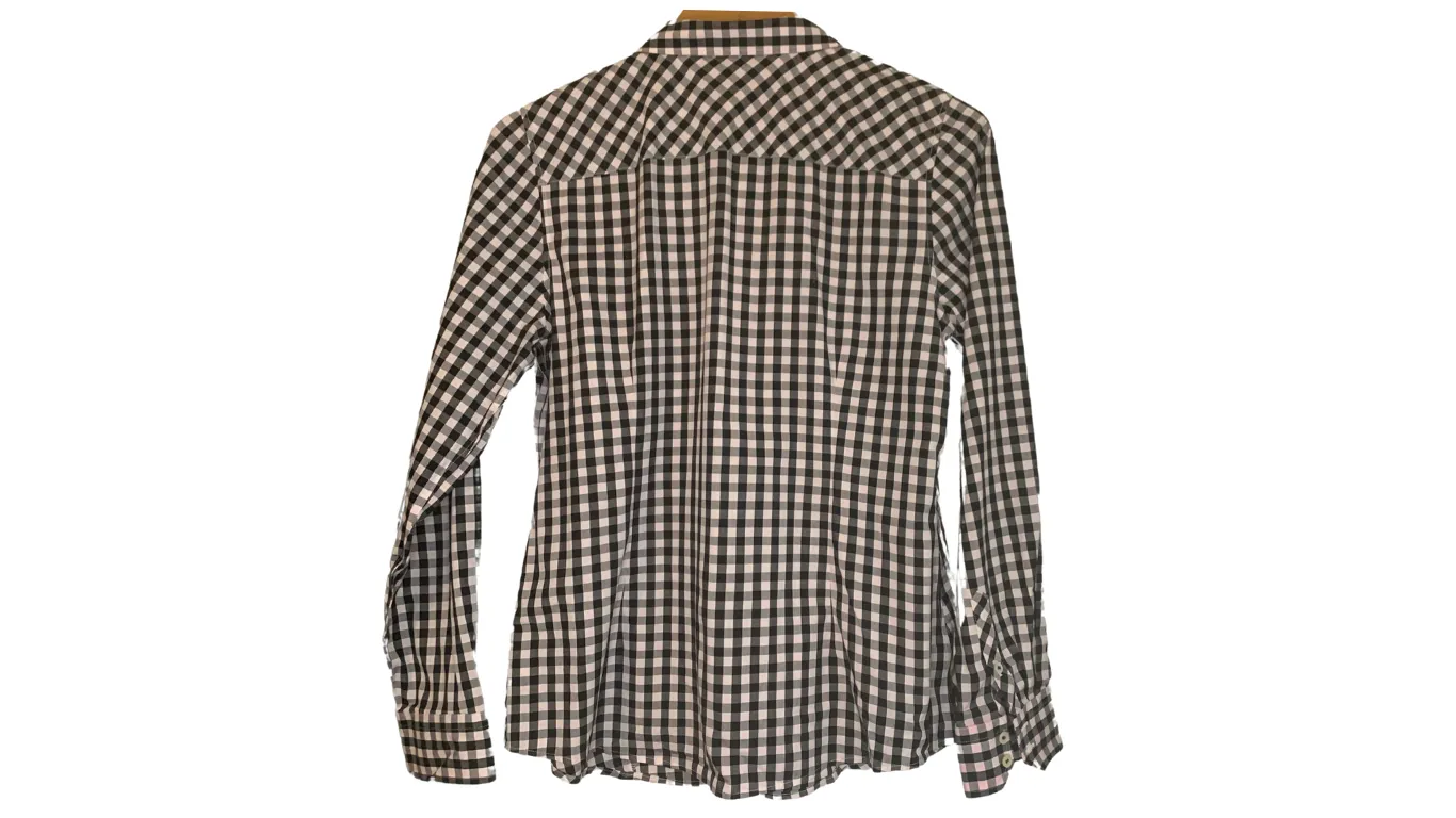 Classic Gingham Checkered Button-Up Shirt, 10P