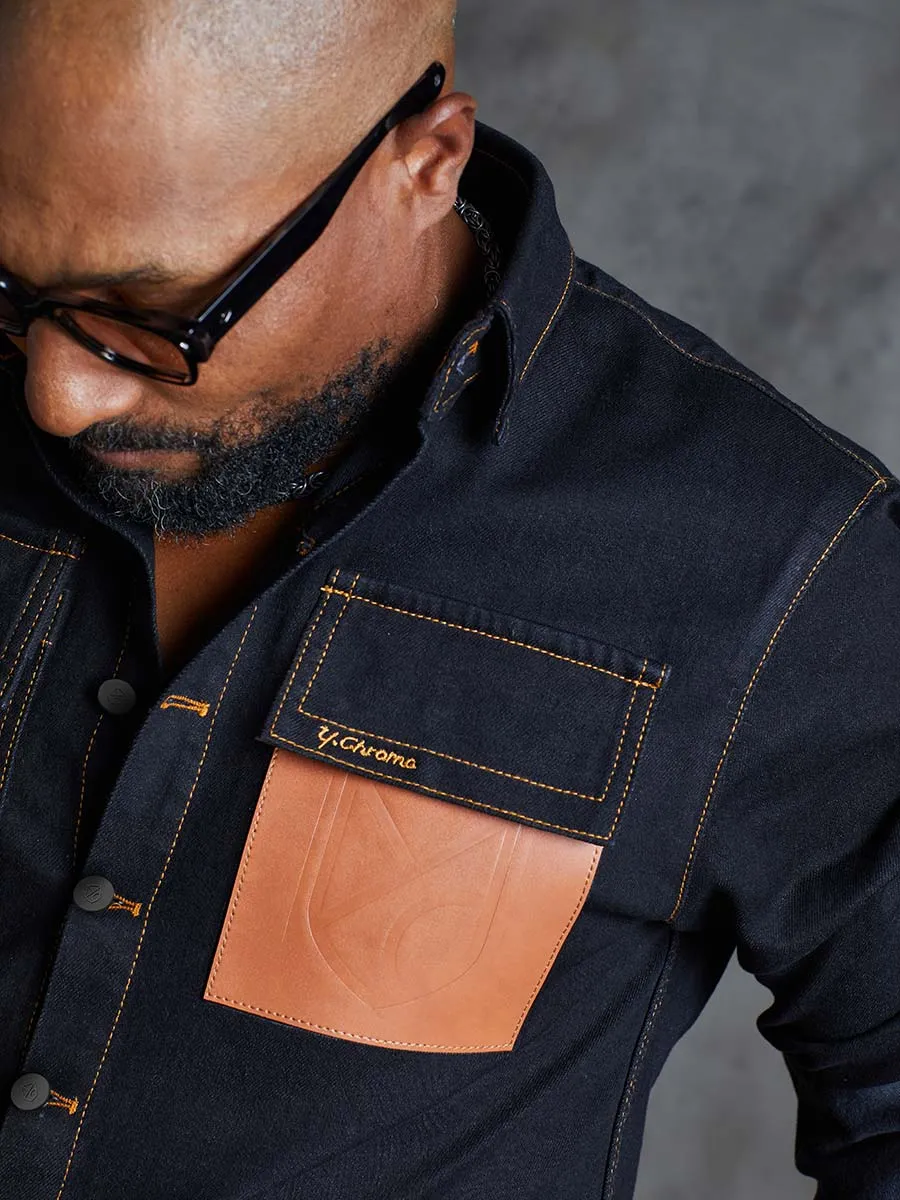 Cognac Pocket Denim Shirt