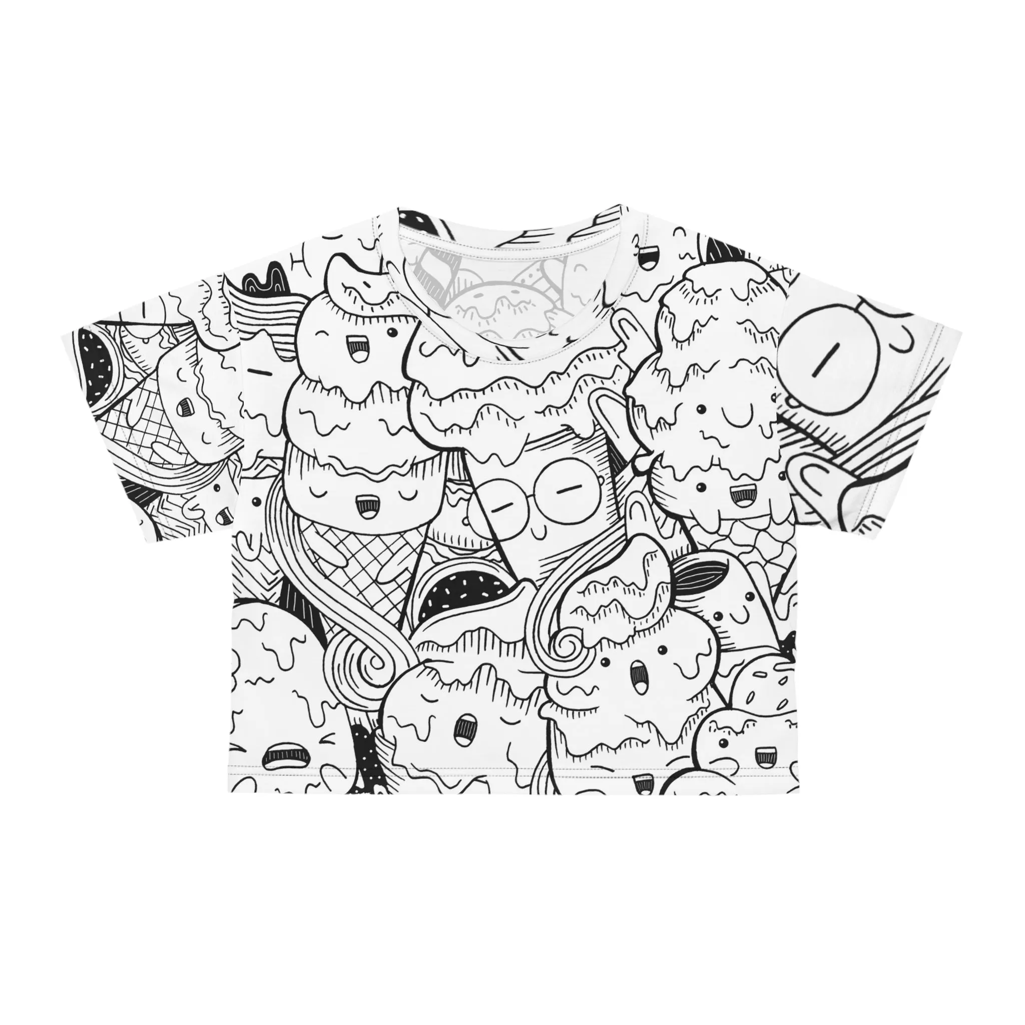 Doodle Icecream - Inovax Crop Tee