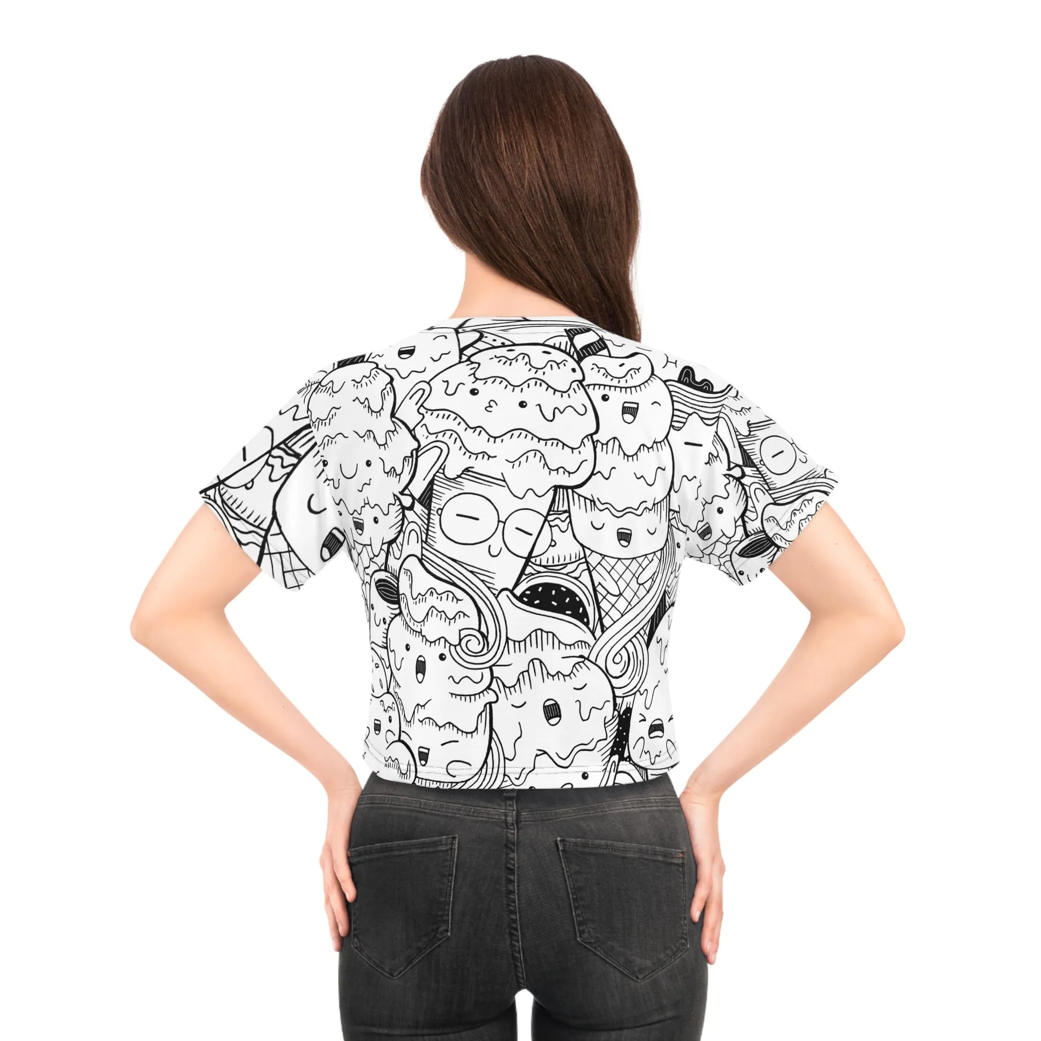 Doodle Icecream - Inovax Crop Tee