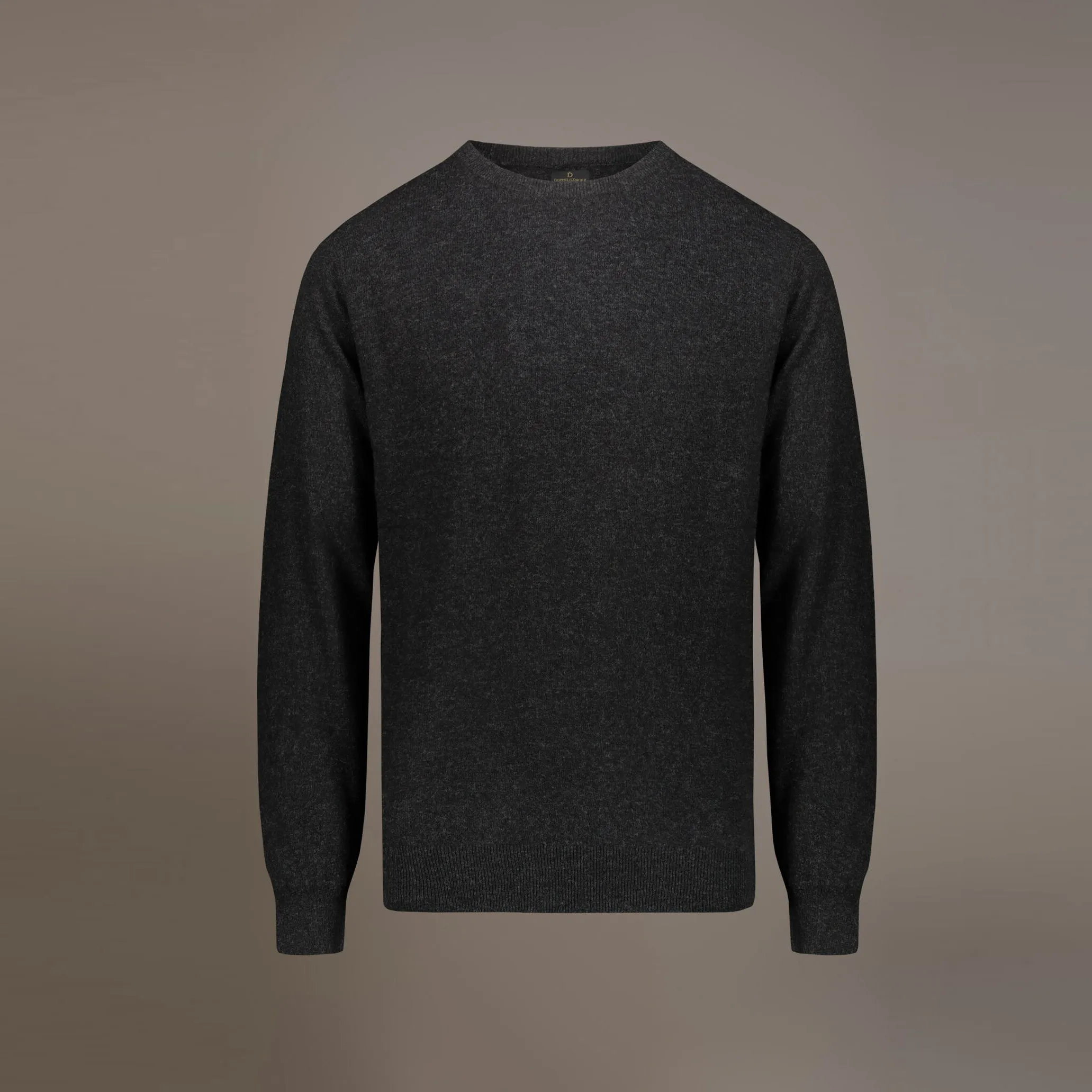 Doppelganger - Men 'Dark Grey' Lambswool Blend Crew Neck Sweater D300