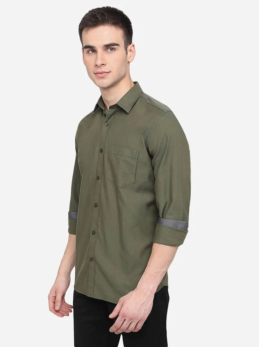 Duck Green Checked Slim Fit Semi Casual Shirt | JadeBlue