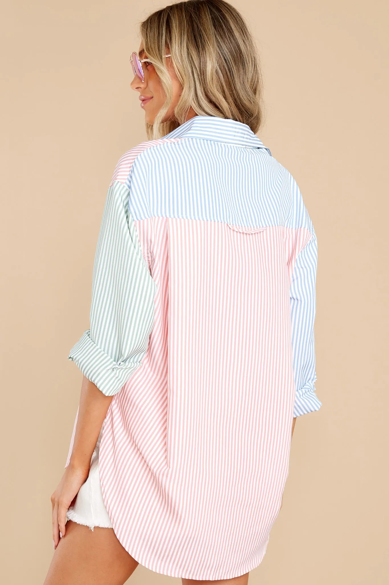 Endless Roads Blue Multi Stripe Top