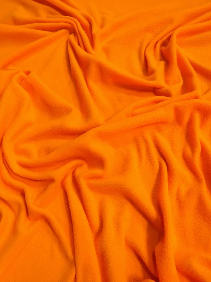 Fleece Fabric Solid / Neon Orange / 30 Yard Roll