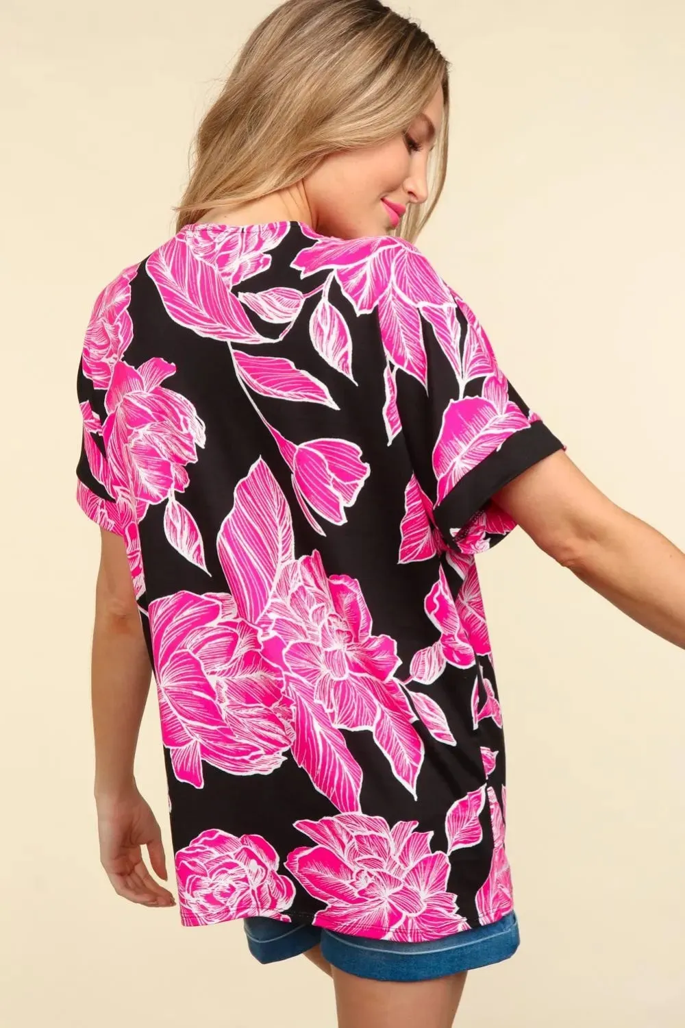 Floral Drop Shoulder T-Shirt