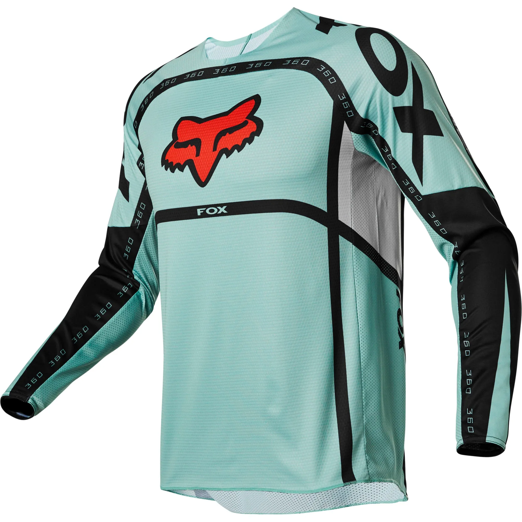 Fox Racing  Mens Light Jade Iridium 360 DVIDE Jersey Long Sleeve Moisture-Wicking