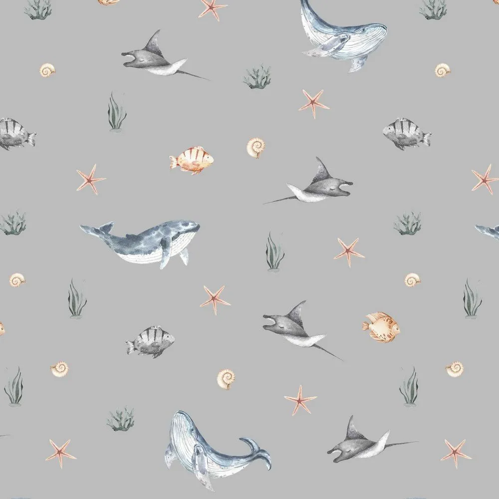 French Terry Cotton Jersey - Digital Sea Creatures