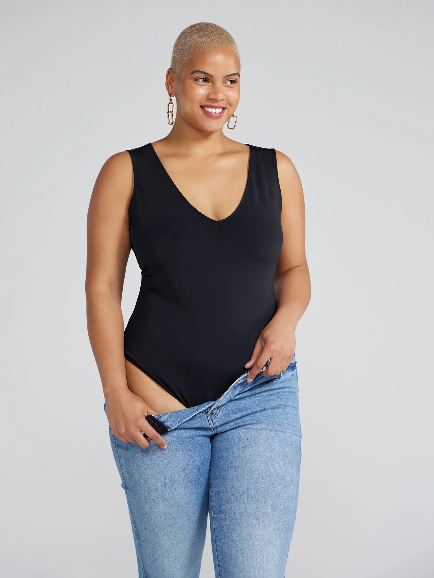 FTF Essentials - V-Neck Knit Bodysuit