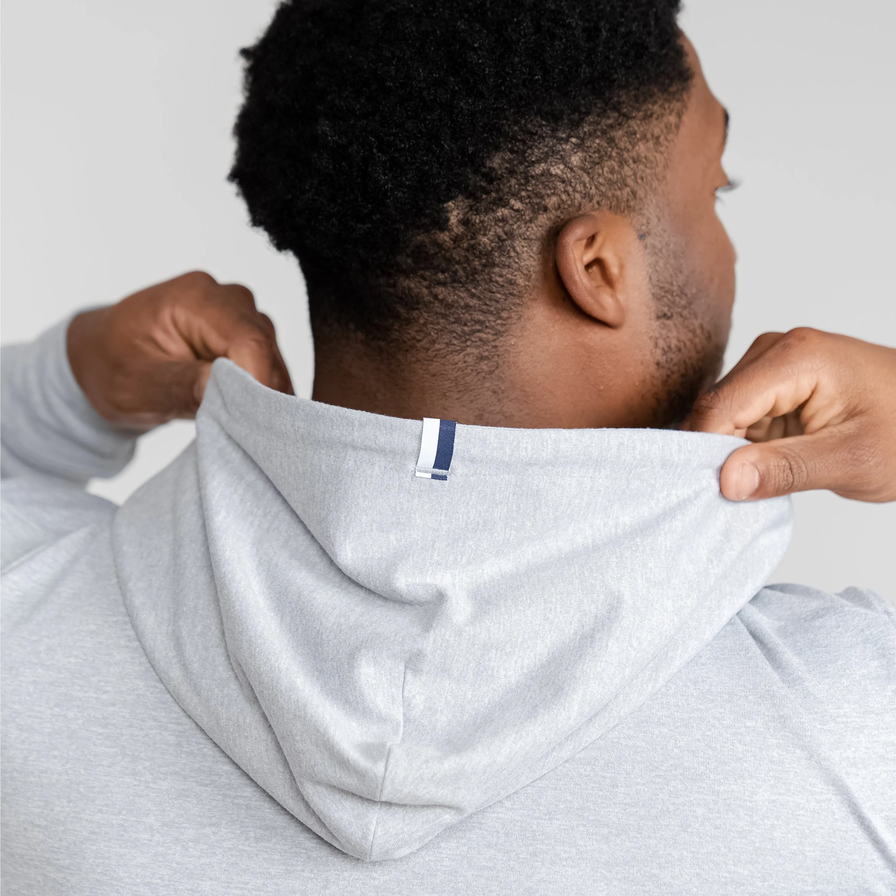 Hesi Performance Hoodie | Heather - Stainless Steel/White