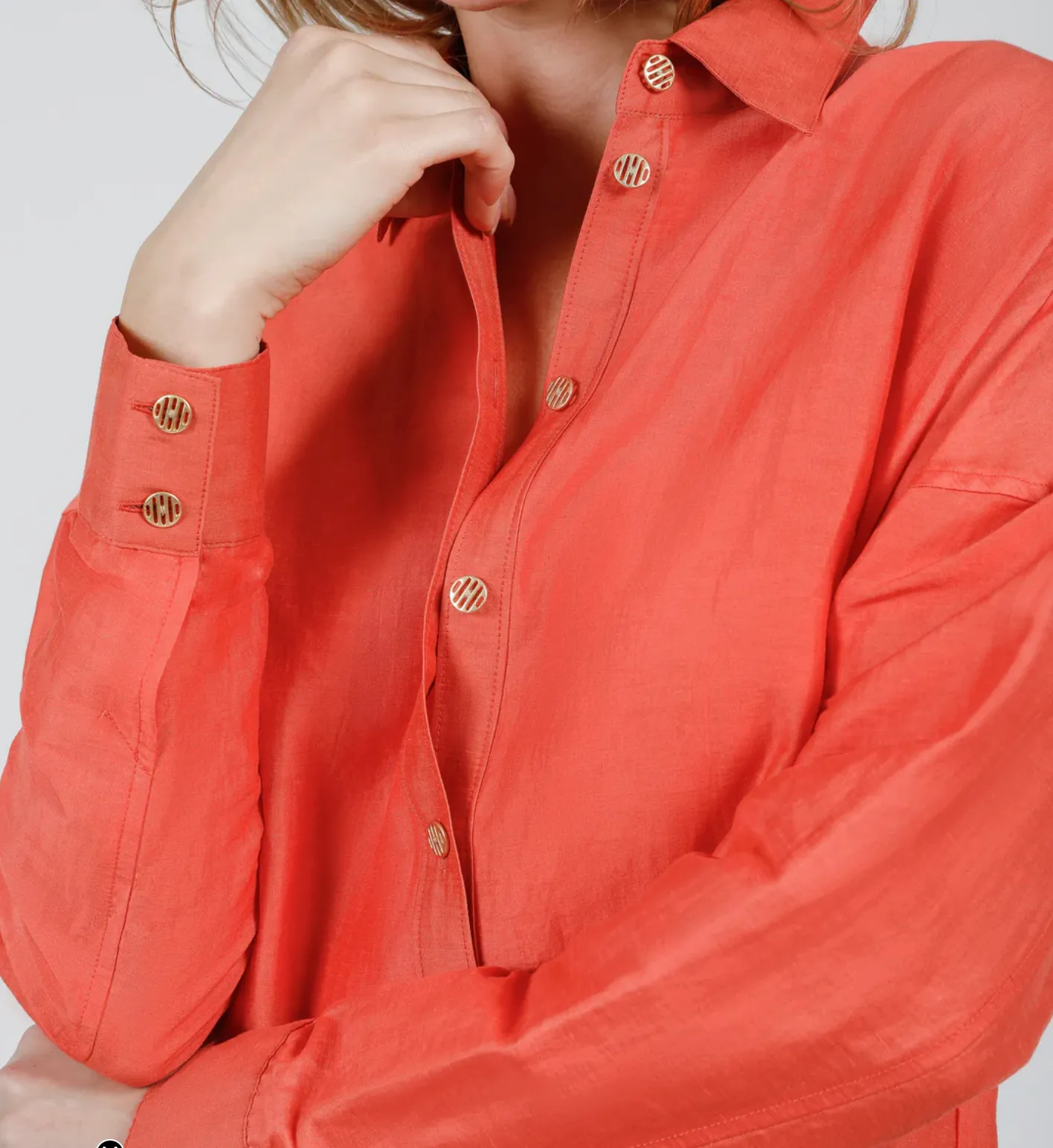 Hilton Hollis Textured Viscose Shirt Vermillion