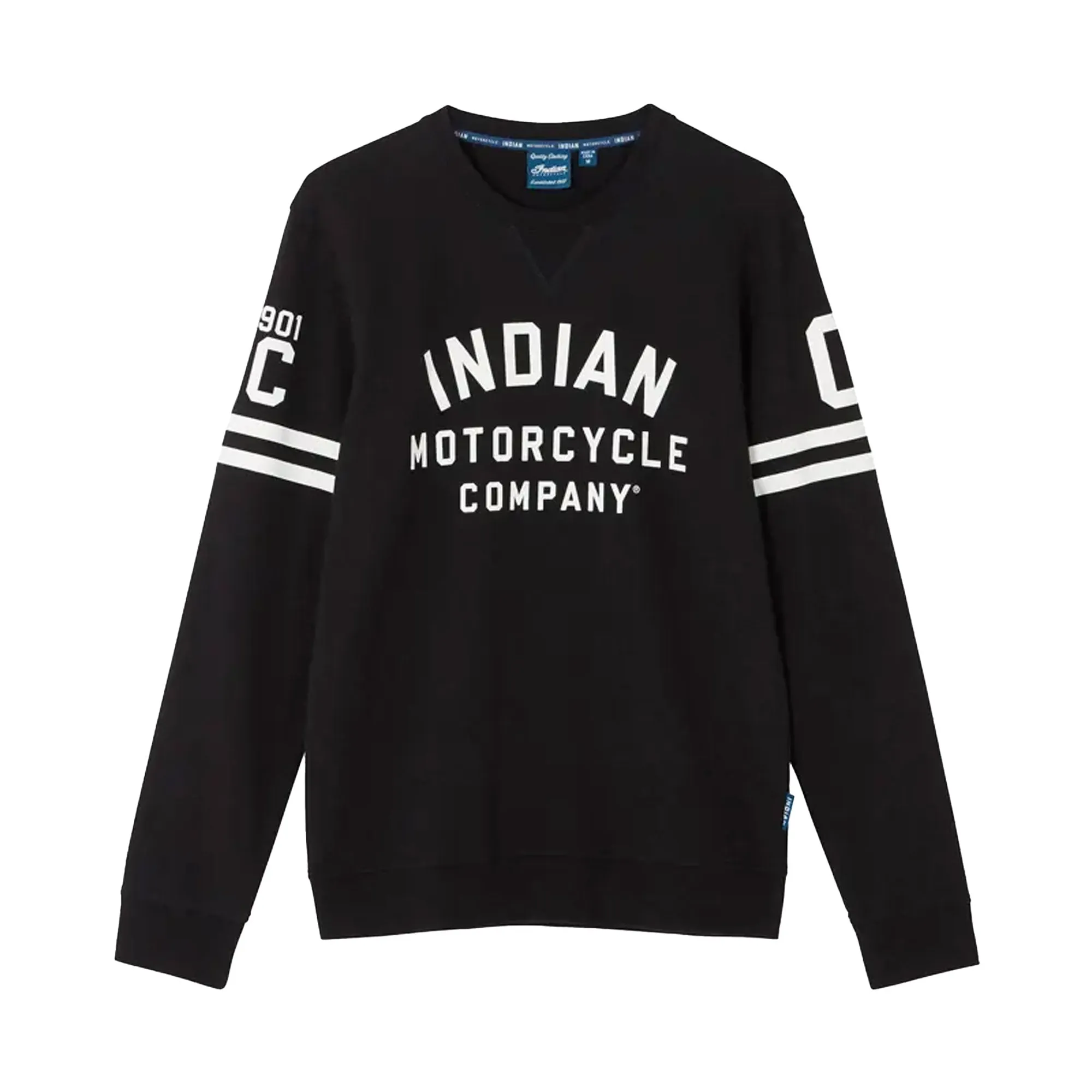 Indian Motorcycle Mens IMC 1901 Stripes Longsleeve T-Shirt Black