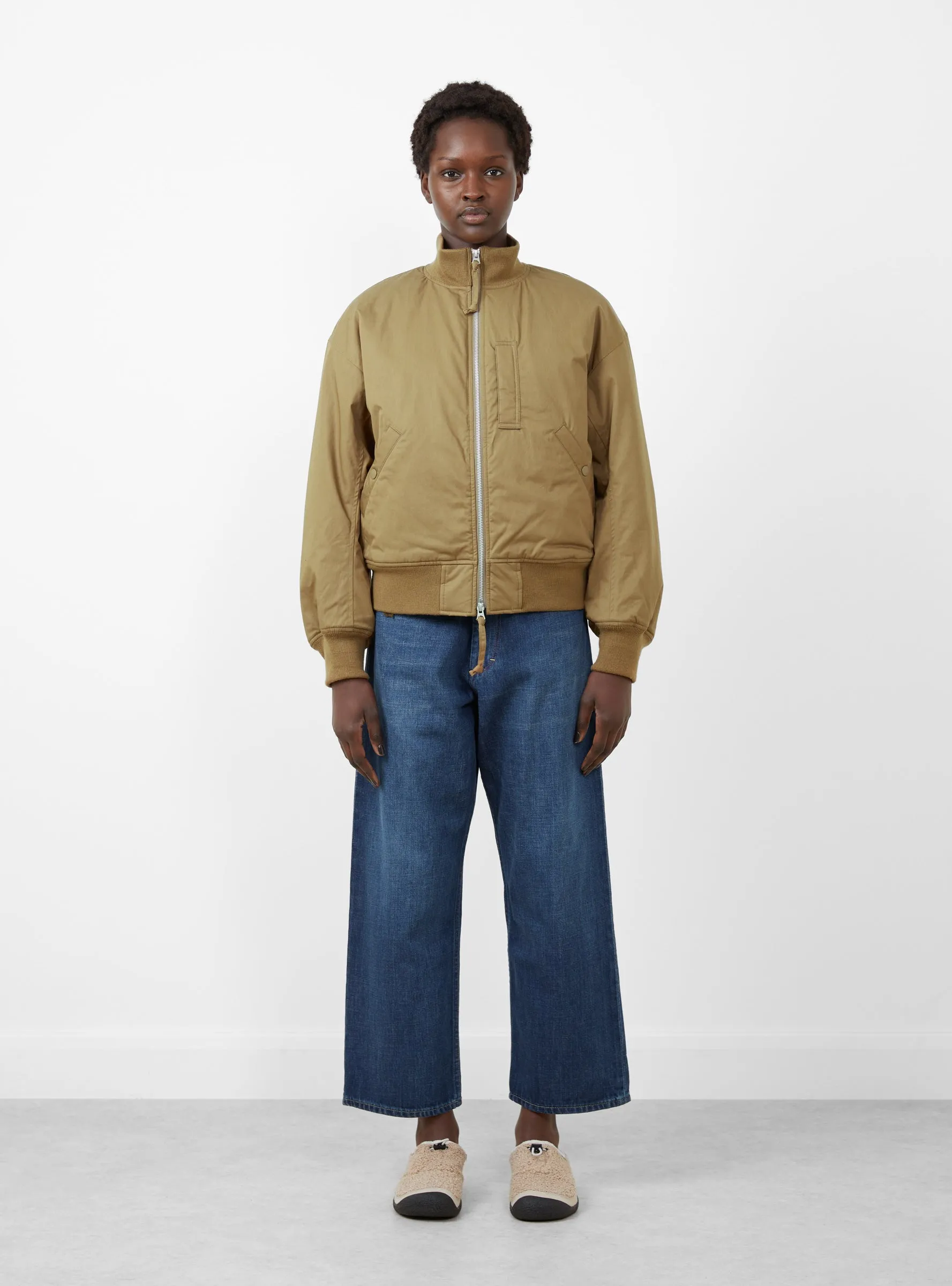 Insulation Varsity Jacket Light Brown