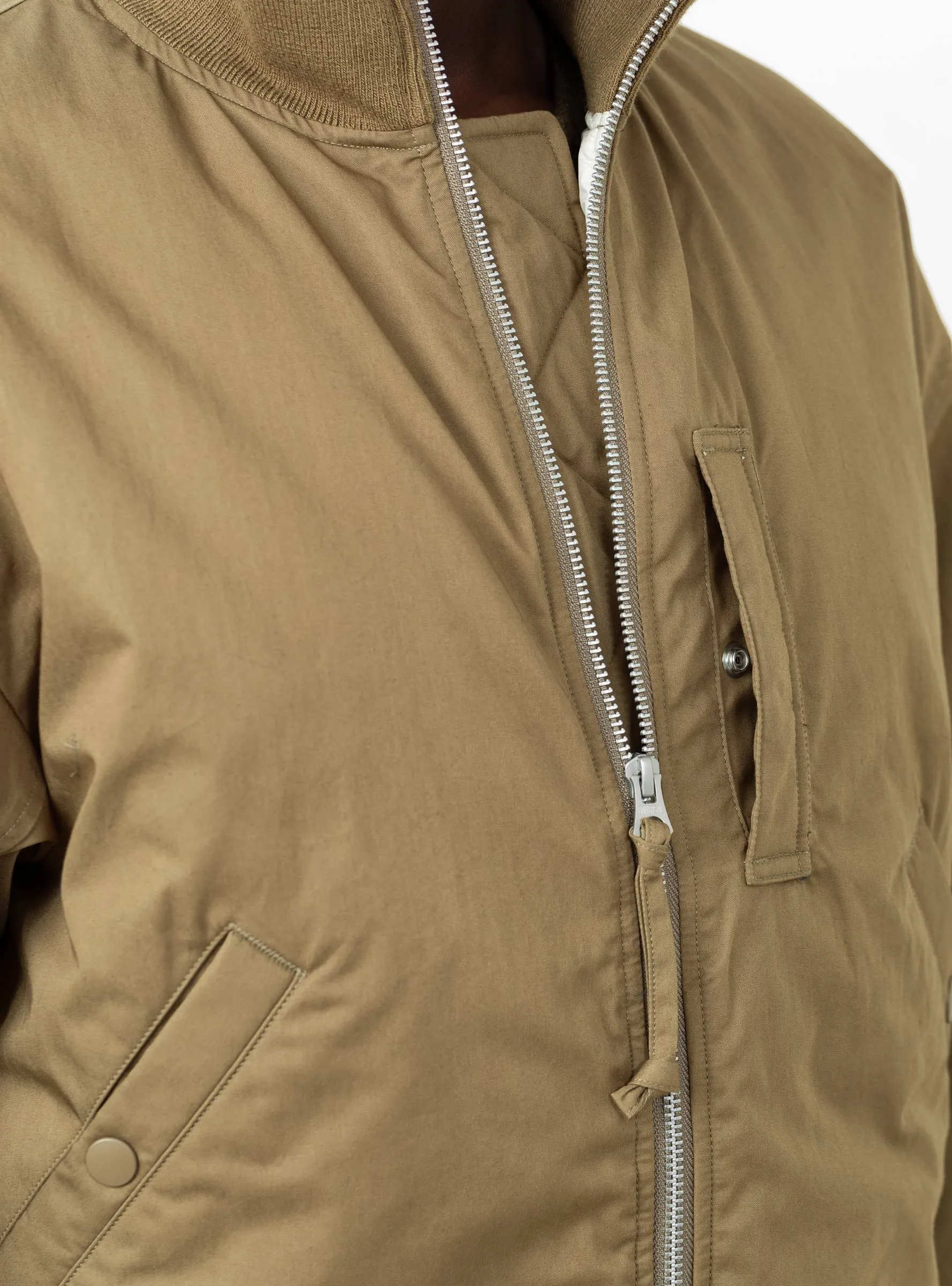 Insulation Varsity Jacket Light Brown